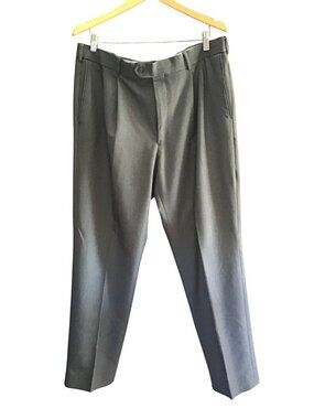 ROUNDTREE & YORKEE -TRAVEL SMART- MEN GREY PLEAT FRONT DRESS PANT SIZE 38X30
